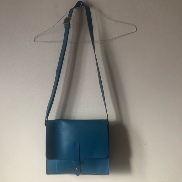 ❤️Blue IIIBeca by Joy Gryson Leather Bag Saddle Crossbody Bag - Picture 1 of 11